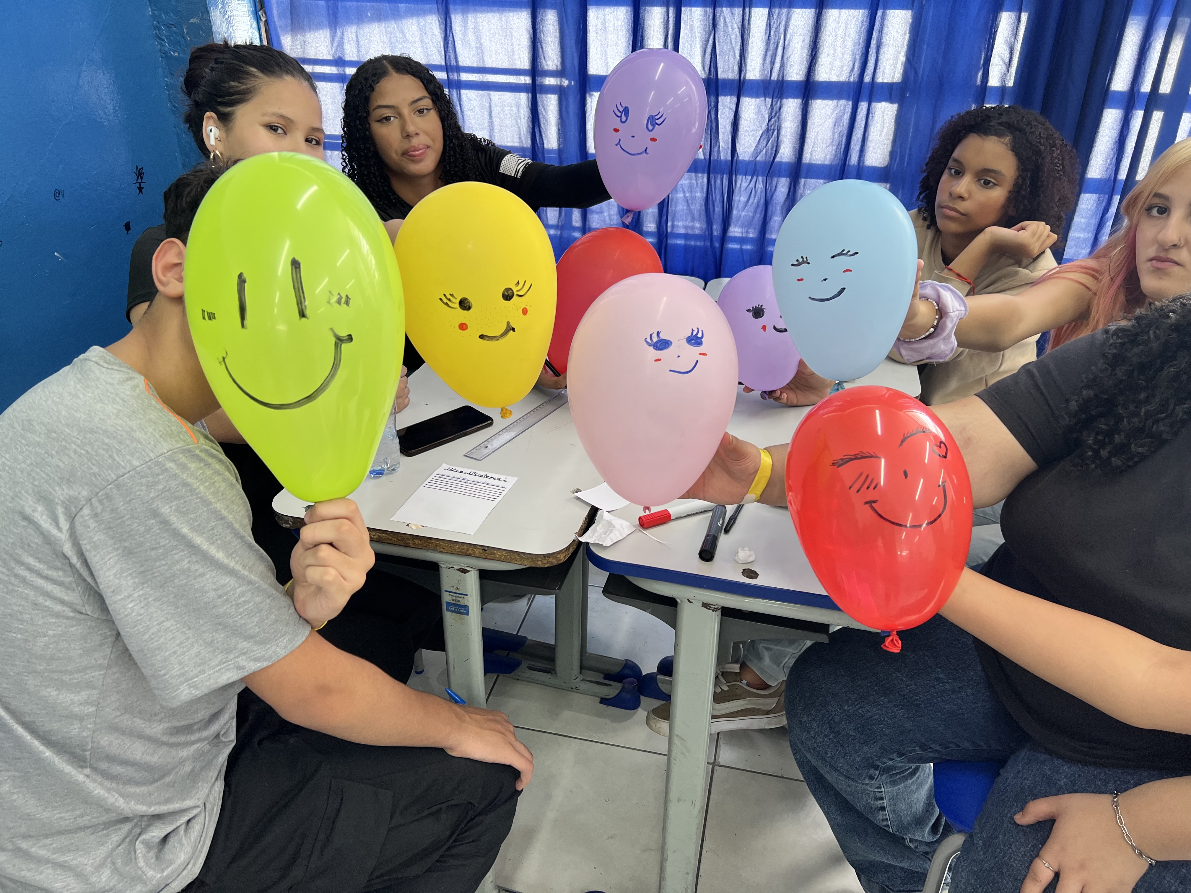 Alunos em atividades no Encontro de Acolhimento