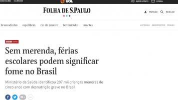 Sem merenda, férias escolares podem significar fome no Brasil