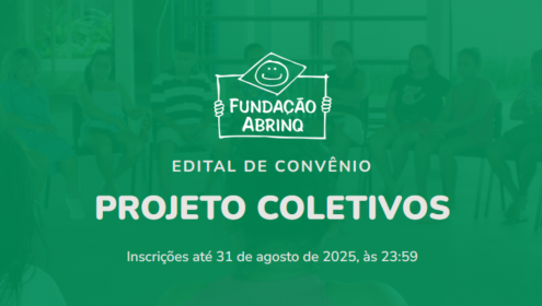 Logo da Fundação Abrinq e a frase "Edital de convênio Coletivos" embaixo