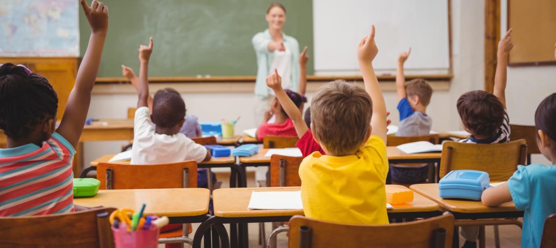 Crianças na sala de aula